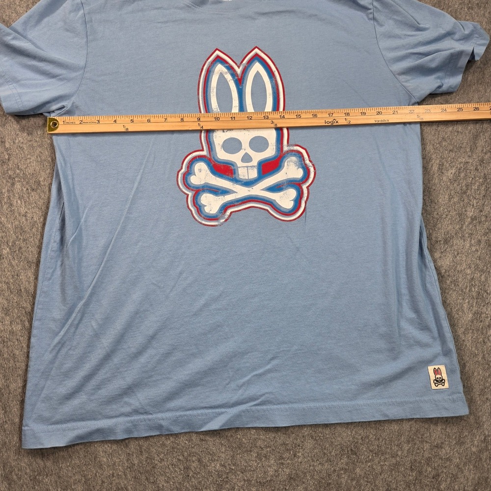 Psycho Bunny Graphic T-Shirt Mens Size 7 XL Blue Pima Cotton Logo Tee - Picture 6 of 12